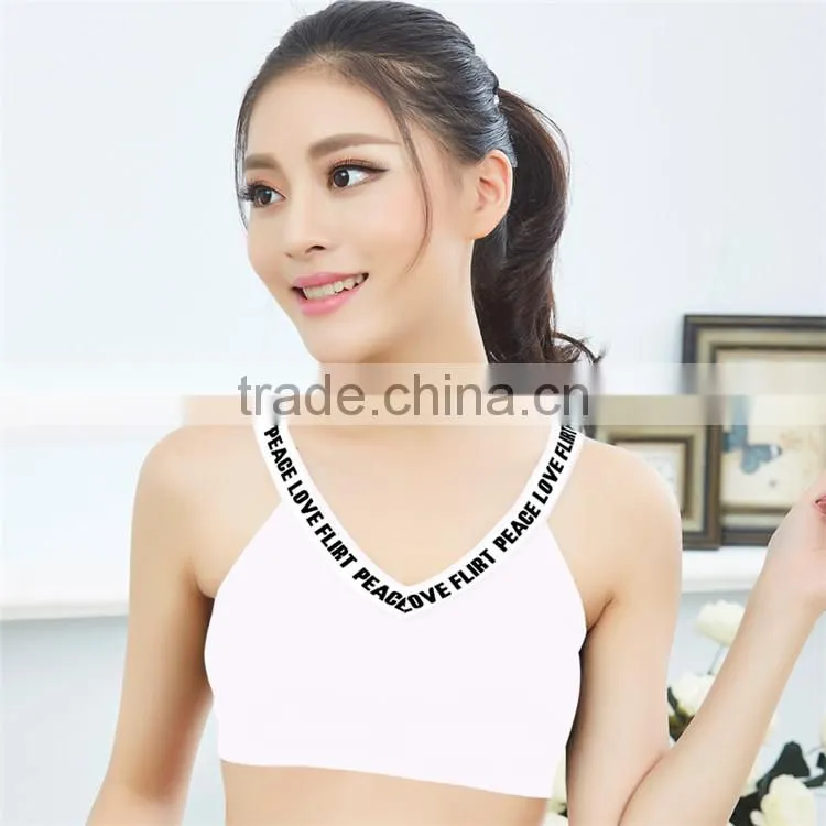 Latest promotion price v-neck thick nylon women underwear sports bra