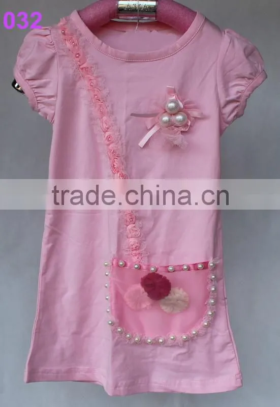 2014 new style baby cotton T shirt with bag design