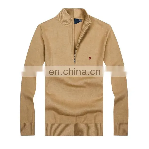 Mens polo neck shirt zipper sweater