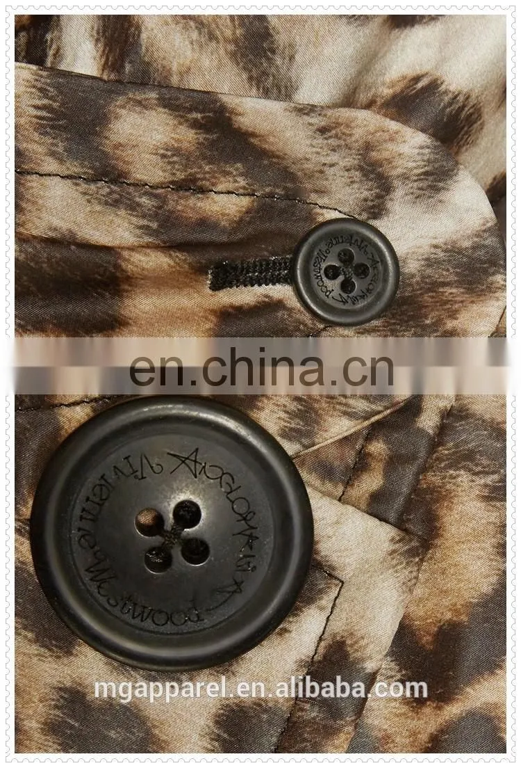 noble fashion women double-breasted animal print feminine winter coat