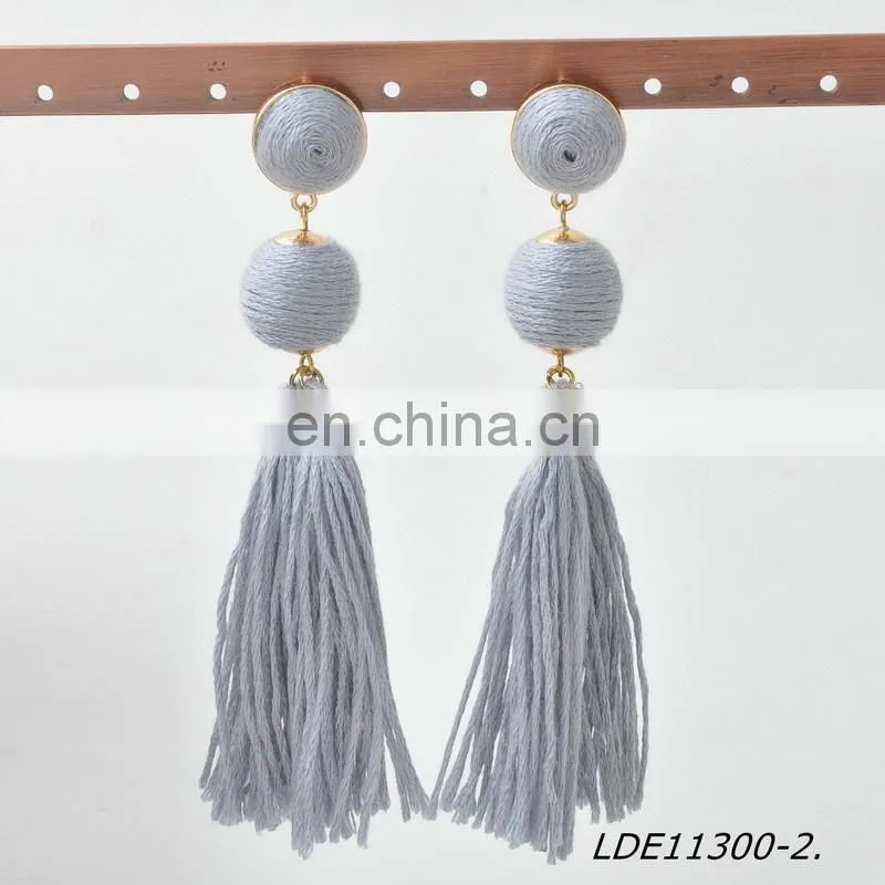 Pom Pom Style Pelote Woolen Yarn Tassel Earrings Ball Earrings