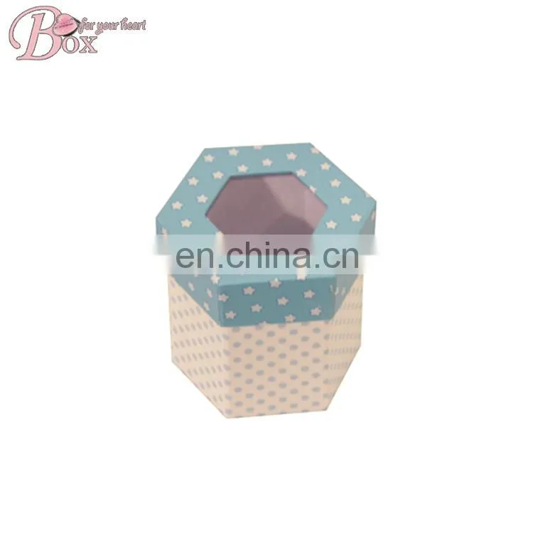 Custom Cute Paper Star Wave Point Hexagon Box