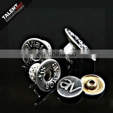 custom private design brand name jeans metal button