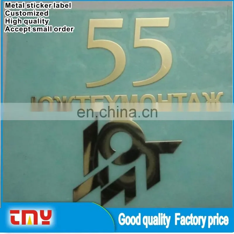Adhesive Gold Metal Label Sticker Custom Metal Brand Logo Sticker Label