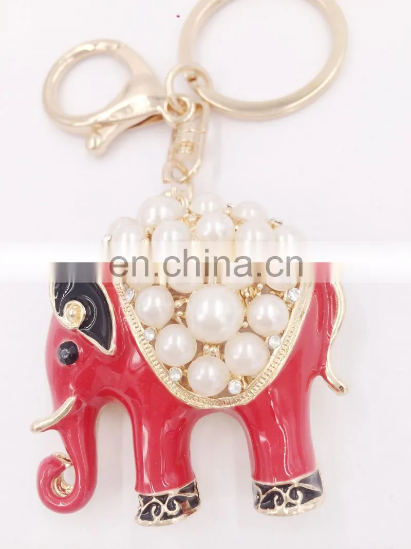 Animal Auspicious Elephant Key Chains Car Keyring Handbag Pendant Jewelry Ornaments