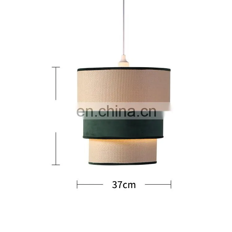 Modern design cheap custom rattan living room green modern ceiling pendant lamp hanging for home