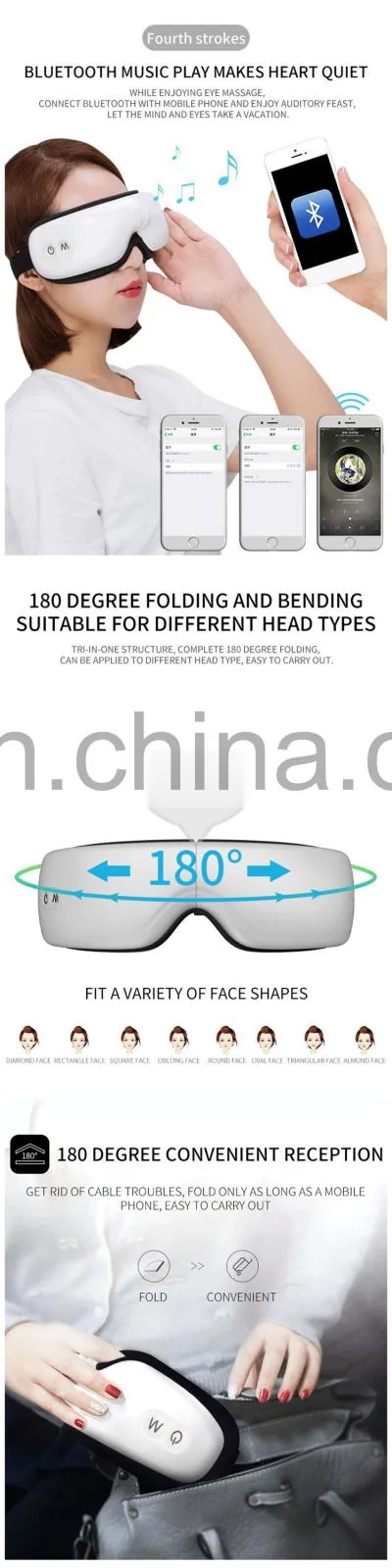 Wireless Electric Bluetooth Wisdom USB Eye Massager Heated Glasses USB