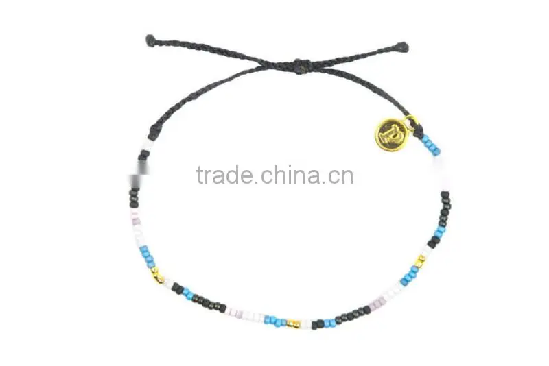 mix color glass seed bead woven bracelet metal beads bracelet for men