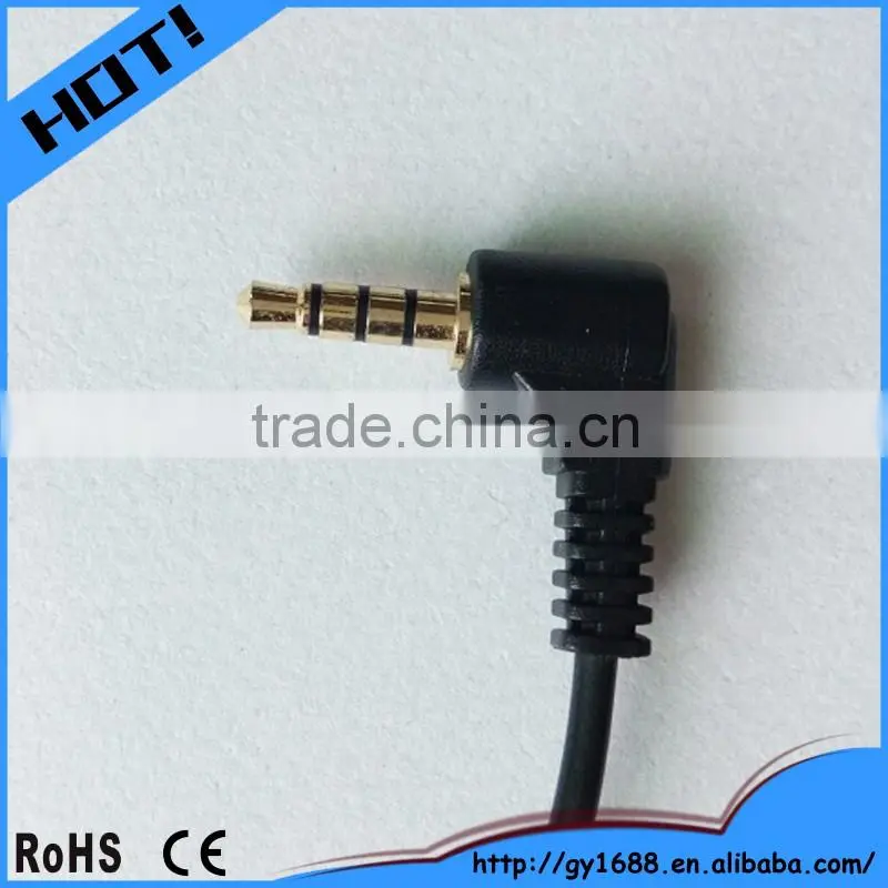 4-pole 3.5mm Right Angle M/F Stereo Audio Cable 0.1m