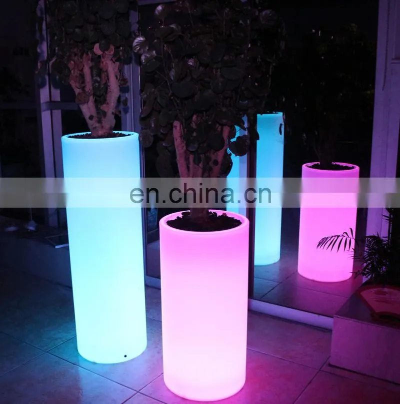 IP64 led 16color flashing home decoration plastic led white flower vase with led color