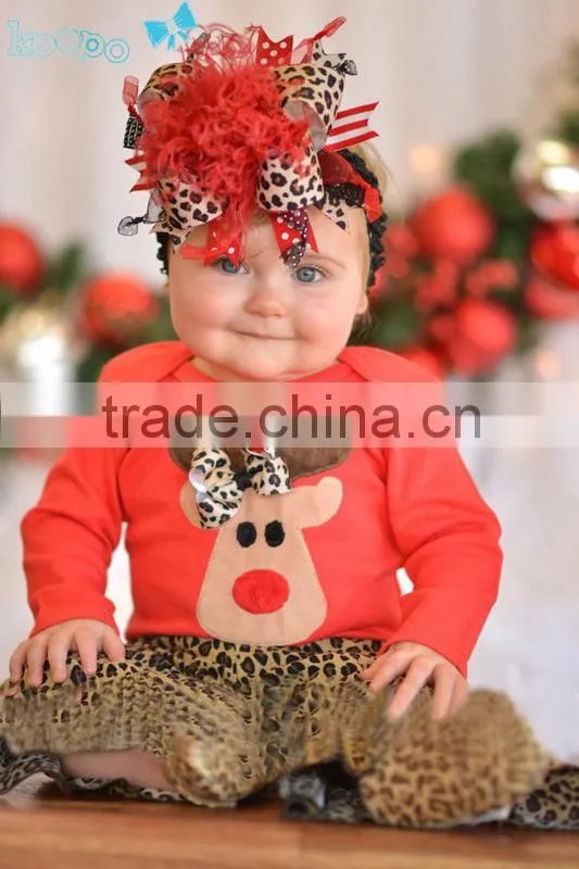 2015 new arrival infant christmas pijamas ,kids 100% cotton pyjamas ,animal kids red deer pajamas MY-IA0021