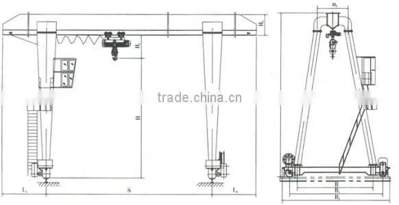 Gantry crane manufacturer, 5t single beam gantry crane
