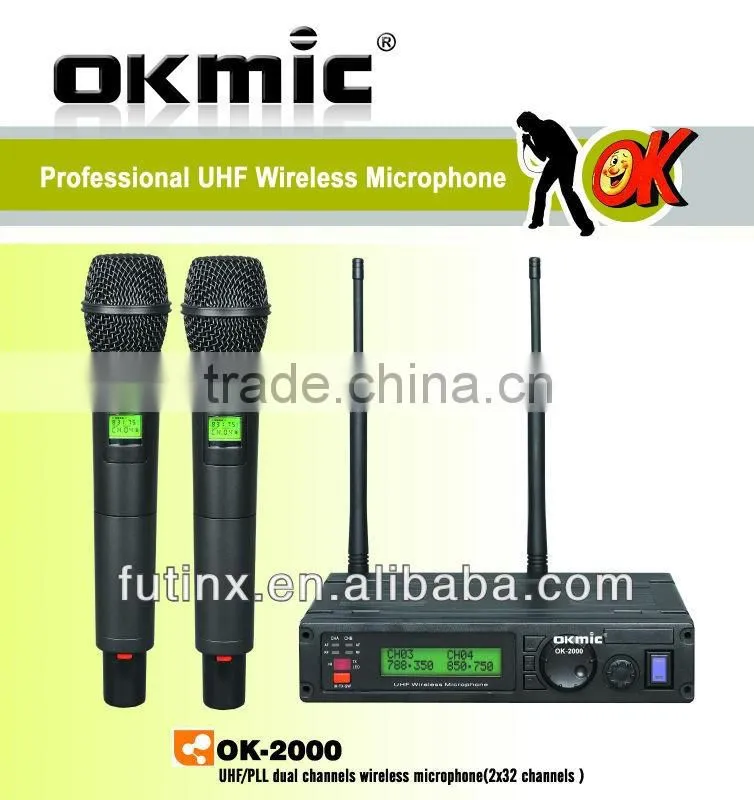 Professional wireless handheld microphone OK-2000+OK-2H
