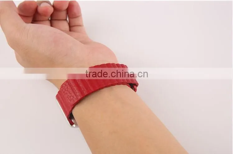 Genuine Leather Loop straps For Apple Watch Leather Band with Adjustable Magnetic Closure Loop