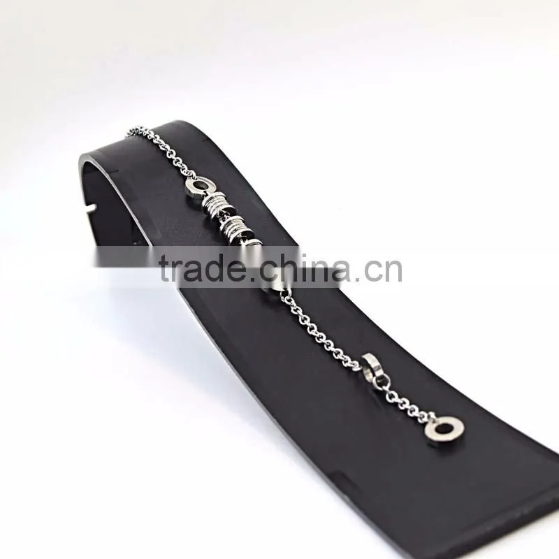 Silver color round beads man chain stainless steel bracelet
