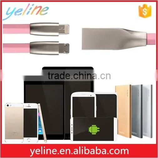 2016 popular stainless steel one side mic usb one side for iphpne data cable for oppo R9/N1/A53