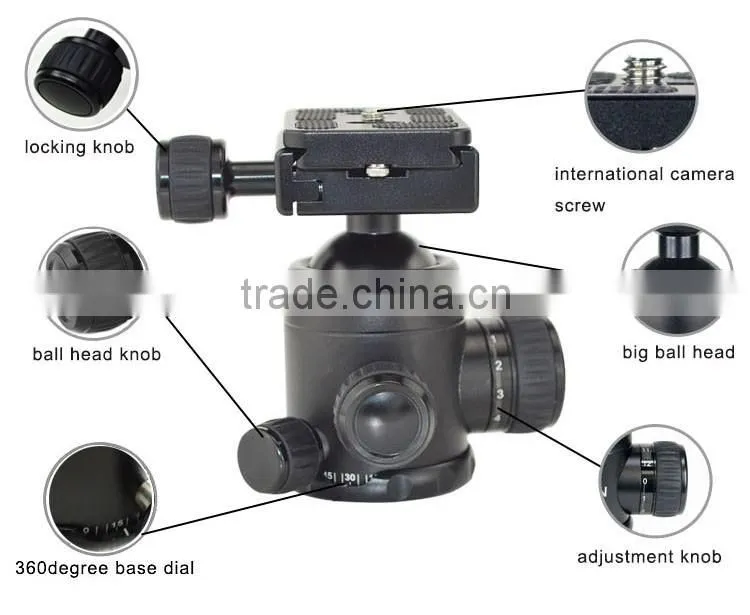 Photographic equipment tripod head camera digital video professional aluminum versatile ball head