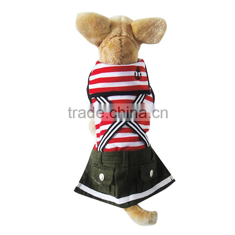 Wholesale Sailor Striation Dog Couples Dress fit for Spring Summer Autumn
