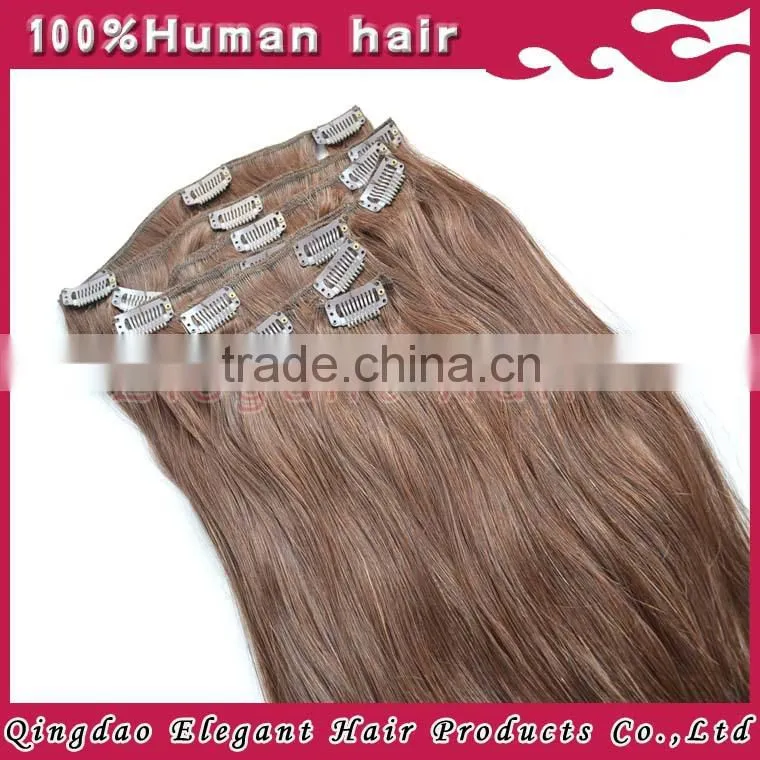 Full Head Double Wefted Blonde color 100% Human Remy Hair Clip In Human Hair Extensions