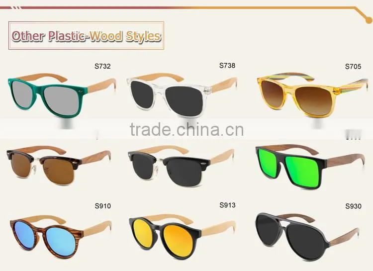 Custom polarized wooden sunglasses cheap wooden sunglasses mirror/revo lens