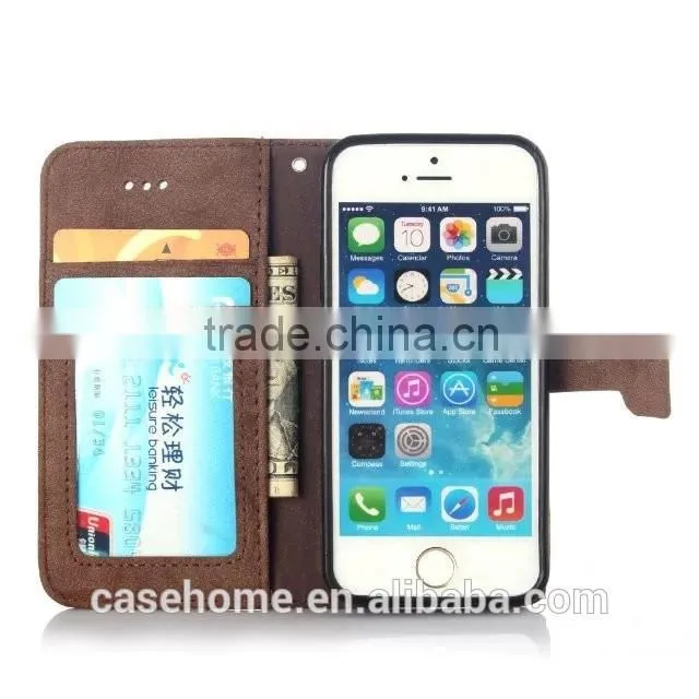 High Quality PU Leather Wallet Flip TPU Case for iphone 6s 6s plus