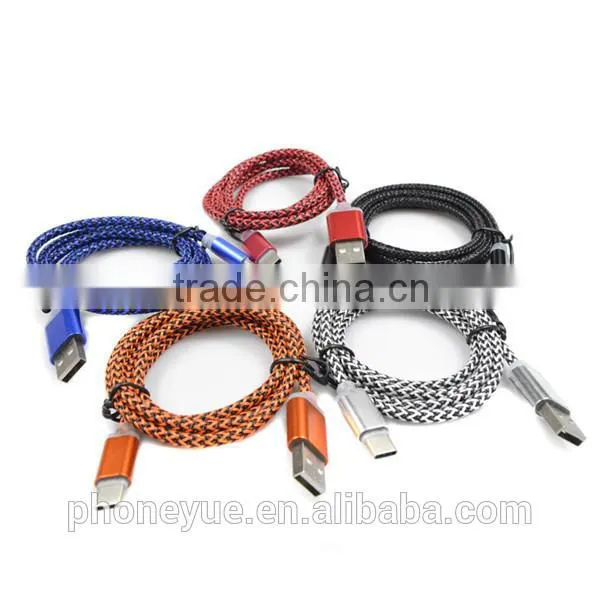 new design colorful nylon braided usb 3.1 type-c cable for type c devices