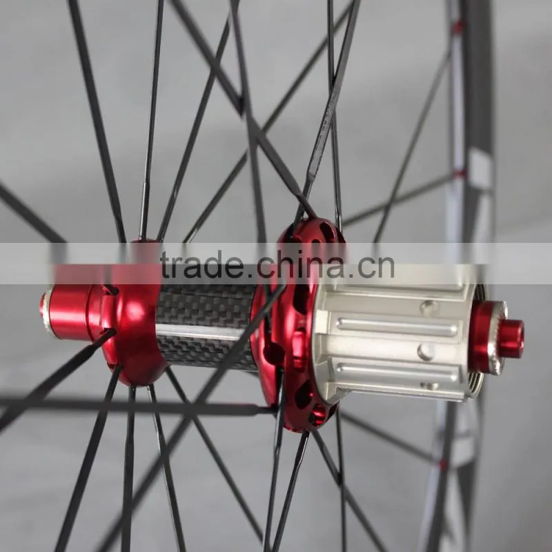 700C carbon wheels clincher road carbon rims 21mm width bicycle wheelset with titanium quick release 38C