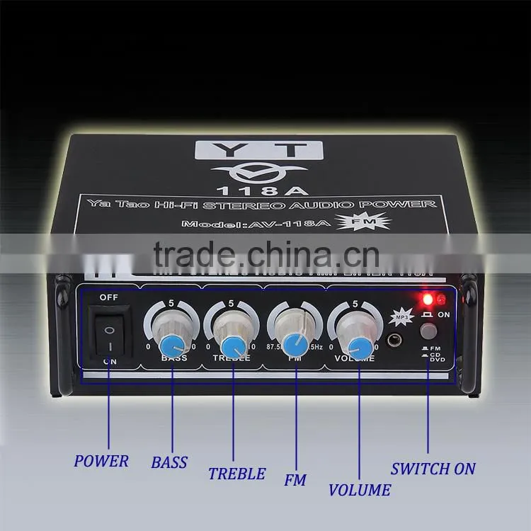 car hi-fi stereo amplifier YT-118A with CD/VCD/DVD