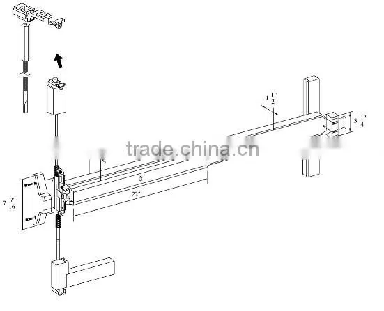 Vertical Rod Aluminum Anti Panic Exit Device