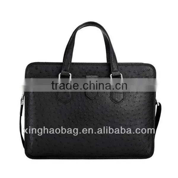 Hot sell 2014 ostrich leather men's office bag
