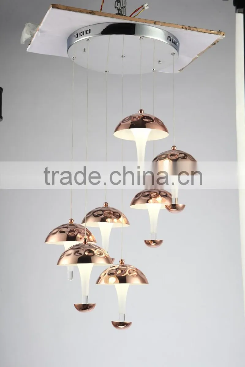 Modern Design Gold Glass LED Simple Mushroom Shape Pendant Lights RT3004-7