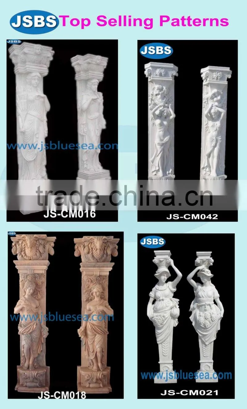 sale white marble carved corrugated columns