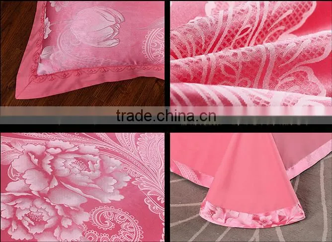 Wedding suite optimal silk satin jacquard Bedding Set