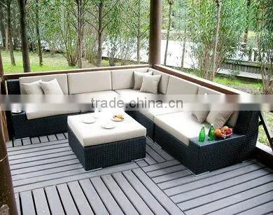 Sectional Garden poly rattan sofa set