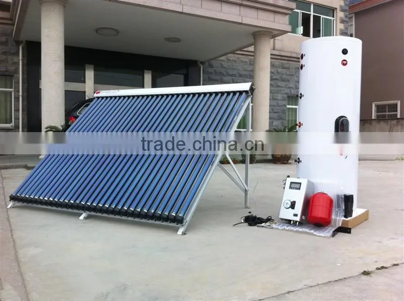 Split pressurized system heat pipe vacuum tube solar water heater with SP116 working station