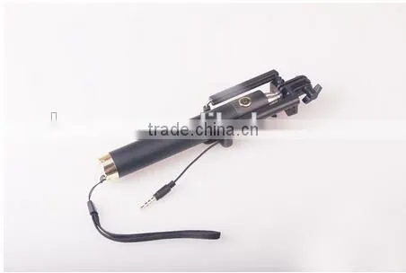 2015 newest wired selfie stick with foldable holder for camera monopod and smartphone