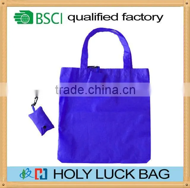 Wholesale reusable eco friendly folding shopping bag with small pouch