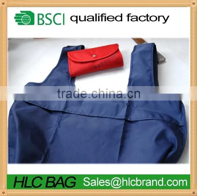 2016 New design eco rpet folding shopping bag with button