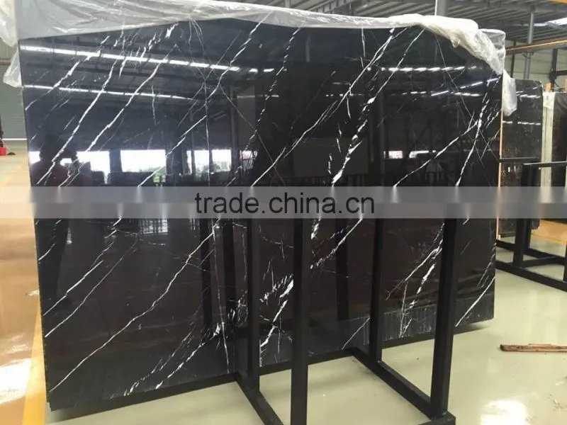 Chinese black marquina marble slab