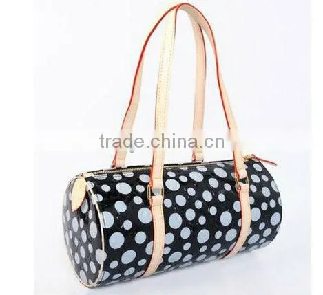 2013 new designer dots leather ladies handbag,hot imported handbags from china