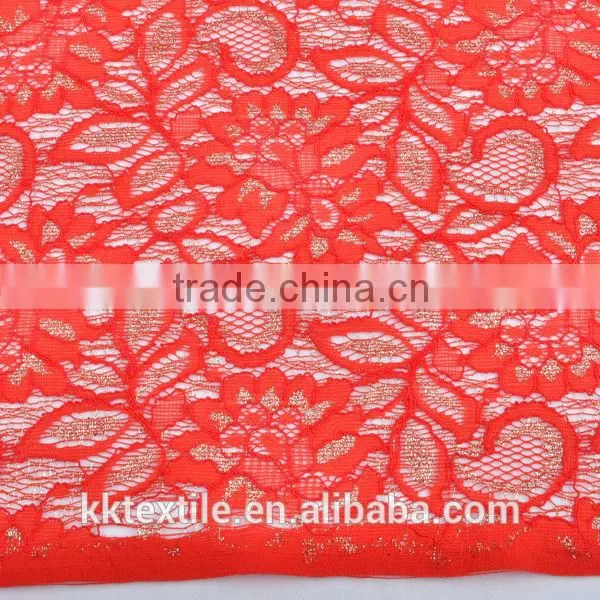 New arrival 50% Nylon 40% cotton 10%Metallic guipure lace dress fabric