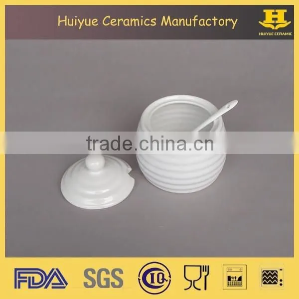 ceramic jar with spoon honey jar with spoon and lid