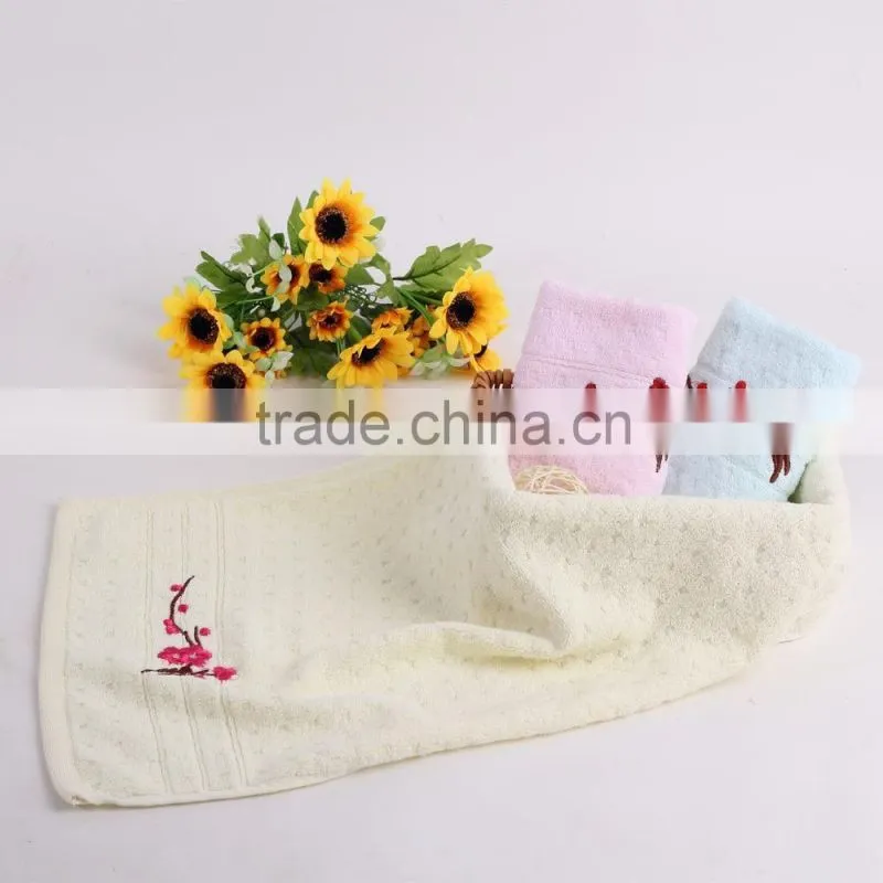 100% cotton yarn flower personal design luxury embroidered face towels