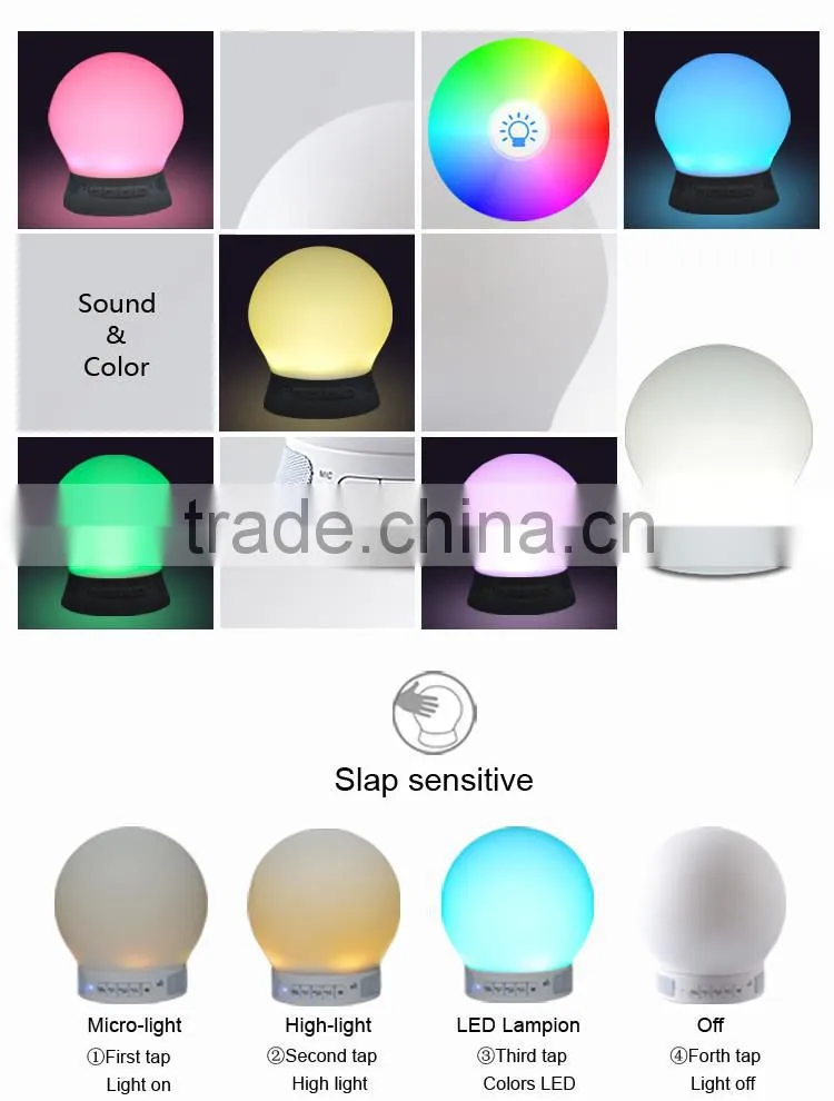 Portable Smart LED Bluetooth Light Speaker+Colorful Lamp for iPhone / Android
