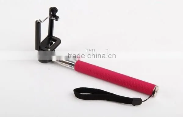 Hot extendable monopod selfie stick, handheld camera photo monopod with adjustable phone holder 3 colors