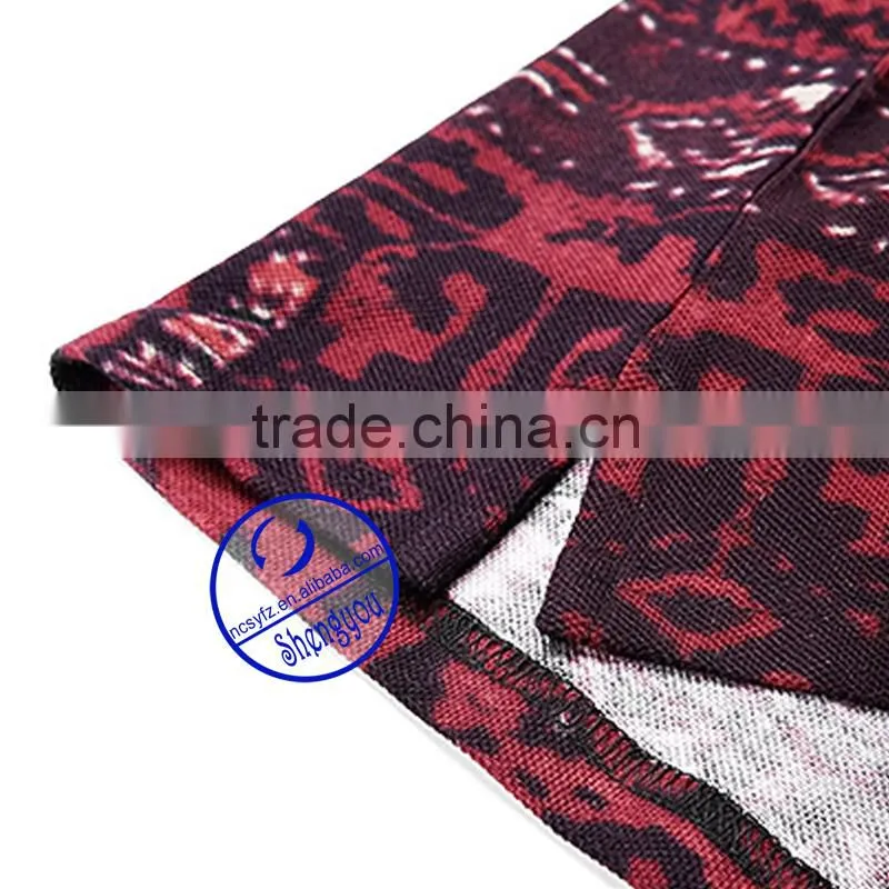 Custom wholesale allover printed polo shirt for men