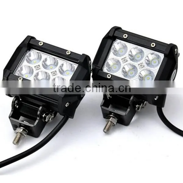 Hot sale mini work lights 12v, aluminum housing led bars IP67, 18w led light bar
