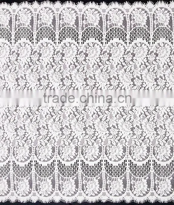High Quality 150cm Cotton/Nylon Knitted Eyelash Lace Fabric T8126