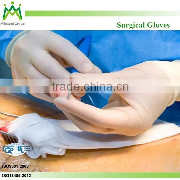 5 fingers sterile latex surgical gloves