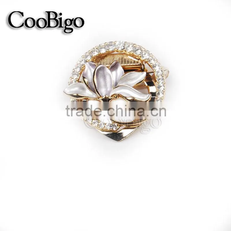 Fashion Jewelry Charming Jasmine Flower MC STONE Women Brooches Pin Gift Corsage Dresses Hijab Scarf Apparel Accessories